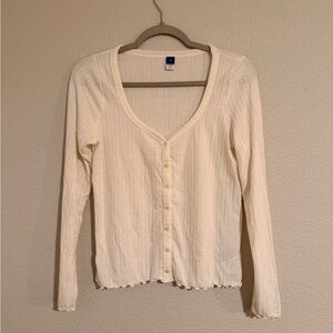 Old Navy Cream Button-Up Top